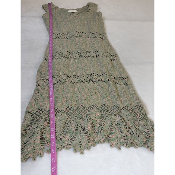 Vintage Kroshetta by Papillion Green & Pink Lined Maxi Dress Size XS Bnfts Chrty - Picture 7 of 10